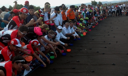 PELEPASLIARAN TUKIK PADA ACARA TOUR DE BANYUWANGI IJEN 2016