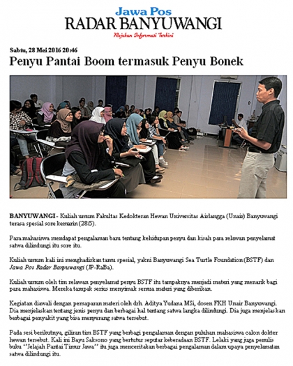 Sosialisasi kepada mahasiswa Unair Banyuwangi